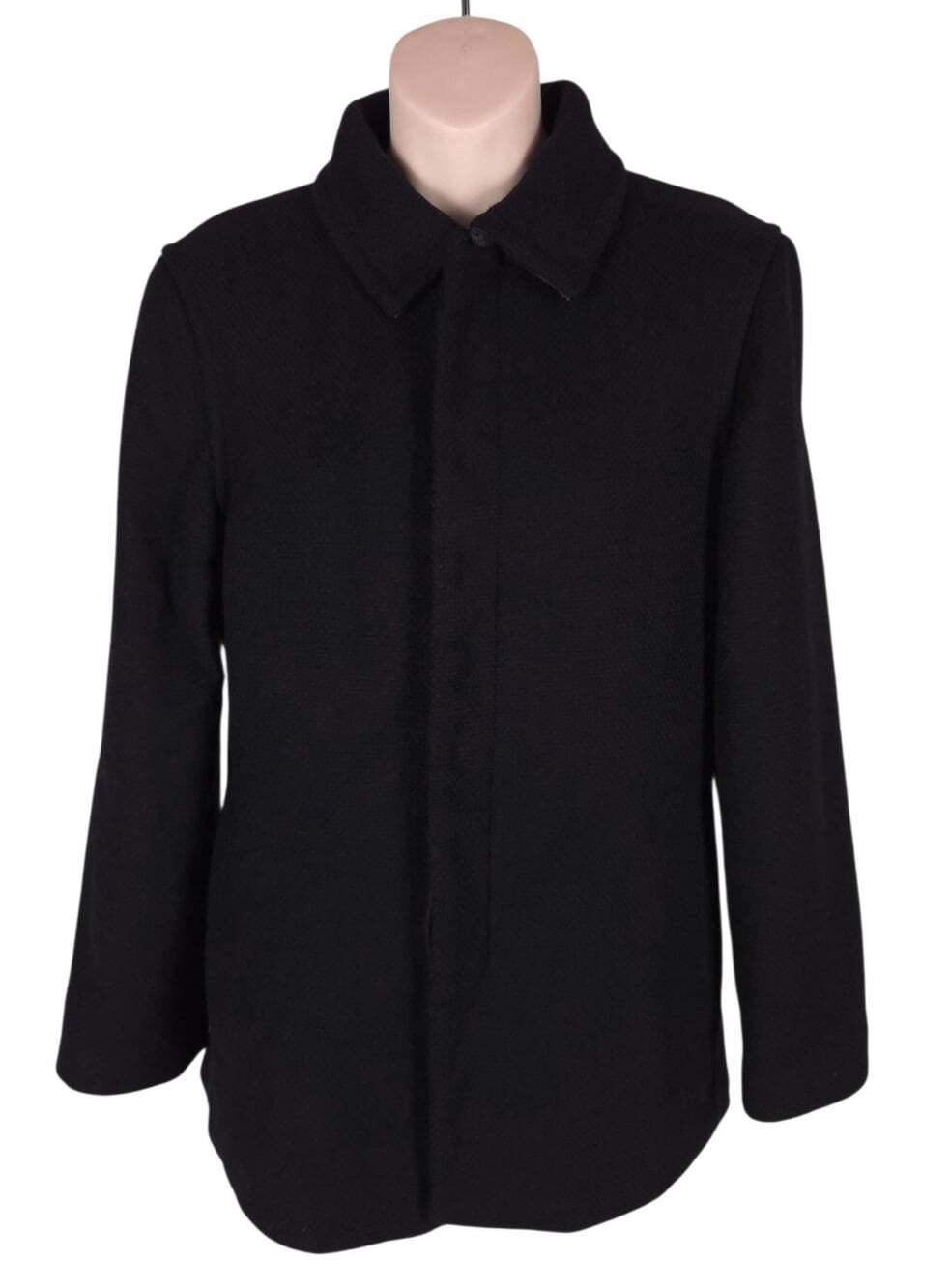 A.P.C. Wool Single Breasted Coat US M FR 38 Womens Black Minimalist $495
